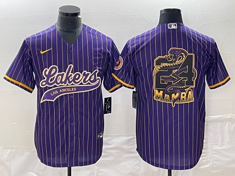 Men Los Angeles Lakers Blank Purple 2023 Nike Co Branding Game NBA Jersey style 2